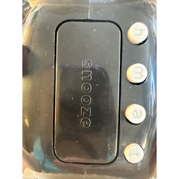 Alarm Clock on Wheels Black Runaway Lights Sounds Snooze - Picture 9 of 10